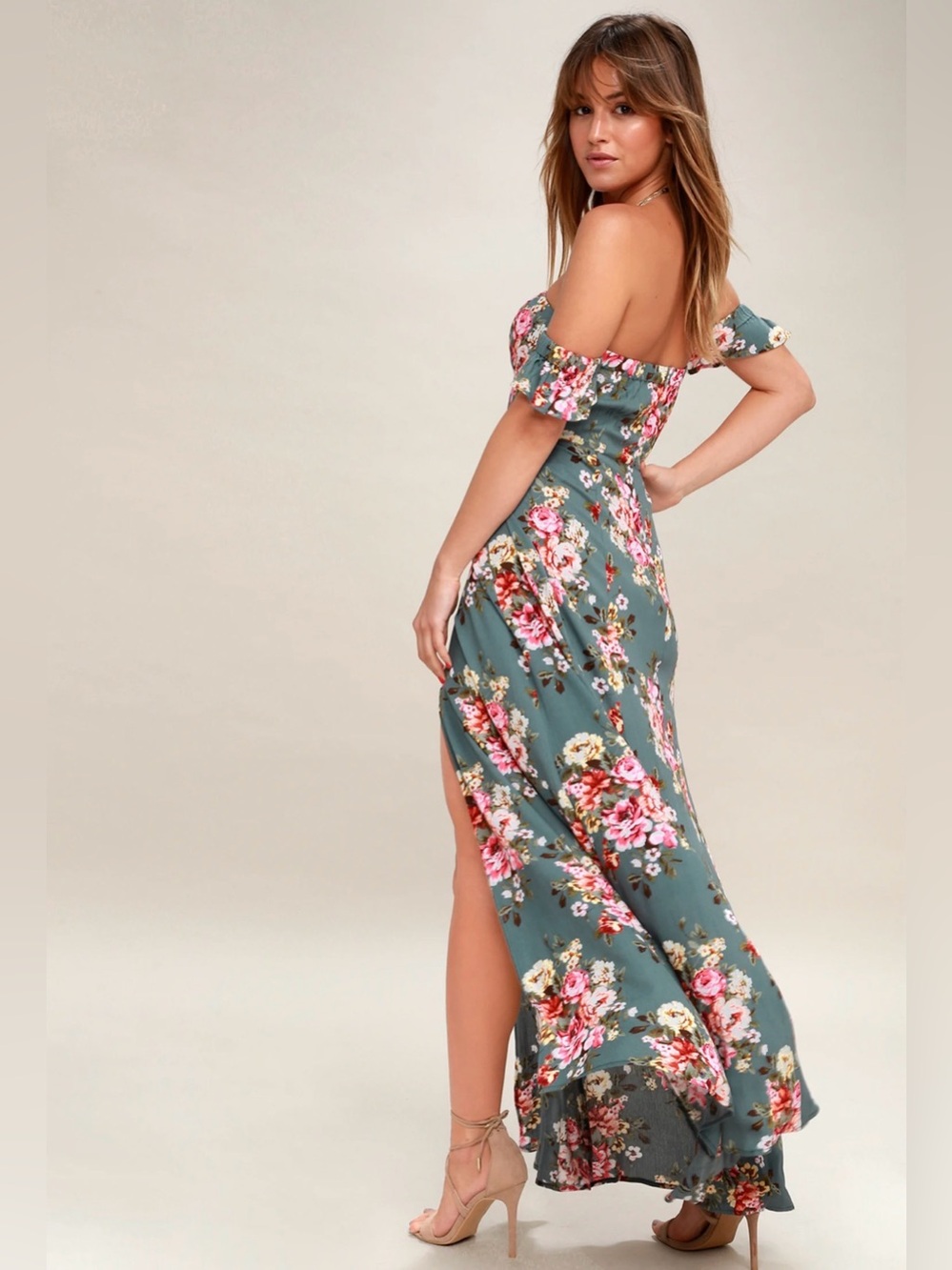 Lulus Primrose Path Sage Green Floral Print Maxi Dress - Size XS